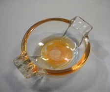 Ashtray Gold Orange tinted Glass
