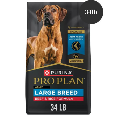 Purina Pro Plan Specialized Beef & Rice High Protein Large Breed Dry Dog Food,34