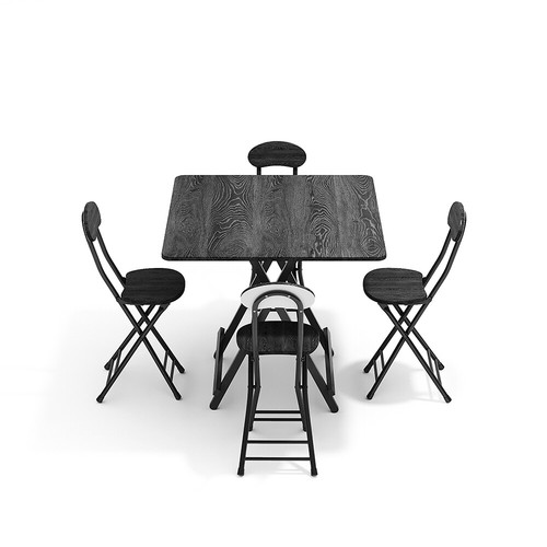 Kitchen Dining Table and 4 Chairs Set Foldable Square For Outdoor Garden Camping - Picture 6 of 8