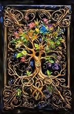 ACEO Miniature Art Print 2.5x3.5 Artist Trading Card Mythology Tree Of Life
