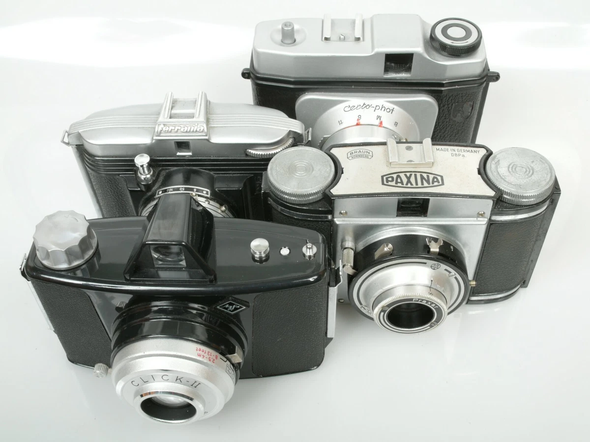 Appareil Photo Ancien Ferrania Ibis 6x6 – Gris, Primar 85mm, Pour Collection Ou Décoration