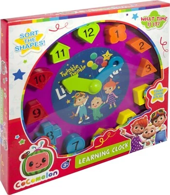 SINCO CREATIONS Cocomelon Spielzeug Lernuhr Kinder pädagogisches Puzzle Spielen Unterrichtszeit Multikol