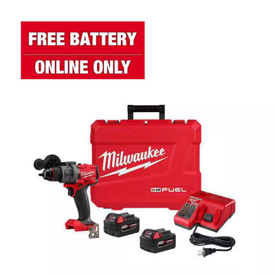 Milwaukee 18V Cordless 1/2in Hammer Drill Kit Brushless W/2x 5.0Ah Batteries + C