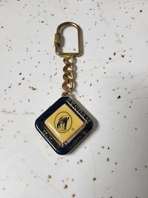Vintage Holland America Ryndam Spinner Keychain Gold Tone