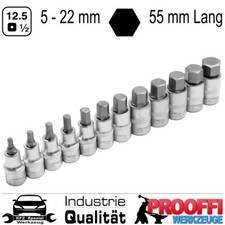 12-tlg Innensechskant 6-Kant Stecknuss Set  5 - 22mm Für Inbus Schraube S-SH1212