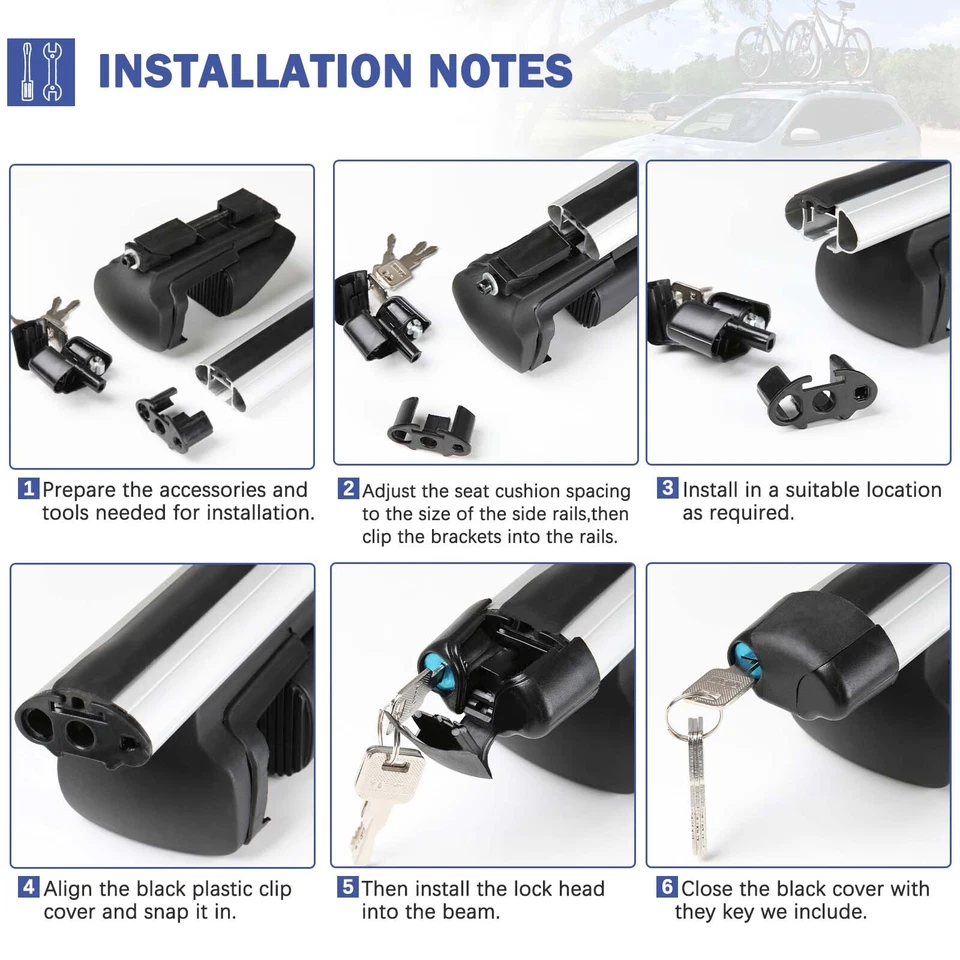 Portaequipajes portaequipajes con bloqueo para Honda Odyssey 1999-2010 53" Foto 3 de 4