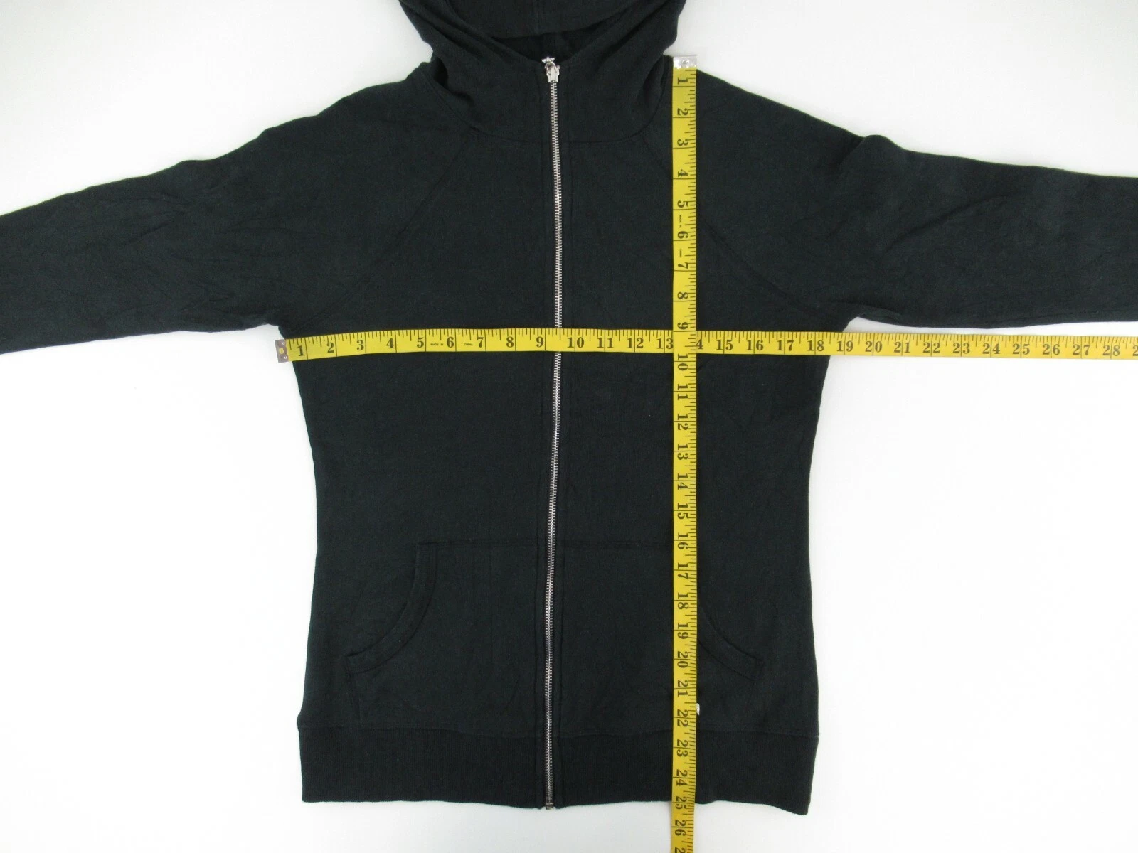 UNDERCOVER Felpa con cappuccio e zip intera Victoria Secret donna nera con paillettes taglia S P #A190