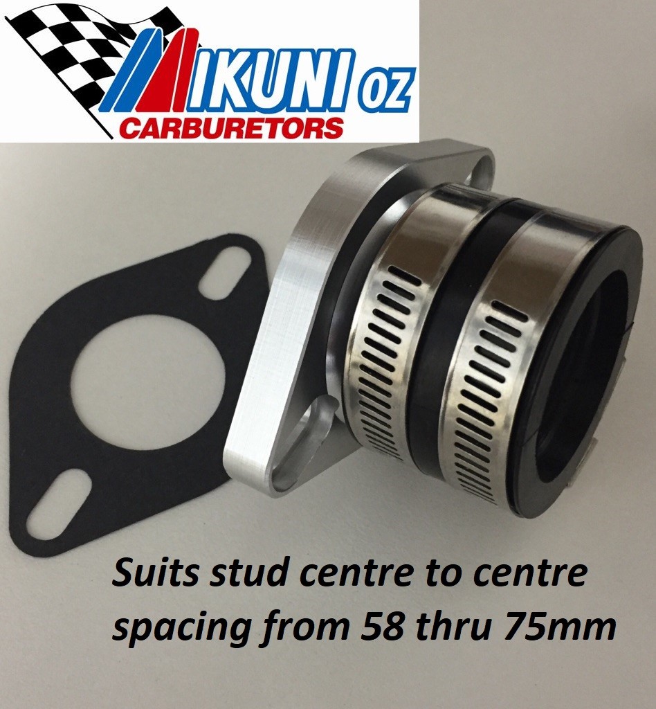 Mikuni carb Mounting Flange/ Manifold 34mm & Boot 40mm ID, 58