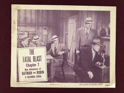 BATMAN AND ROBIN 1949 SERIAL LOBBY CARD MOVIE POSTER  Fatal Blast