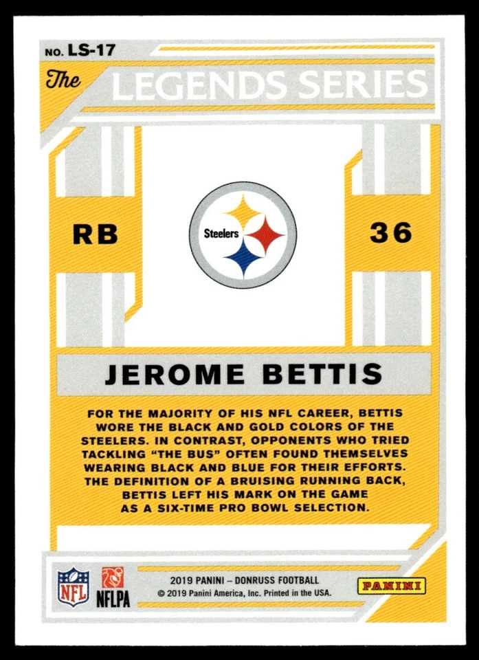 2019 Donruss The Legends Series Jerome Bettis #LS-17 - Image 2 of 2