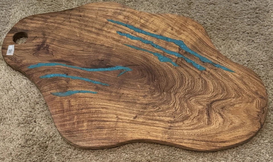 Lot Of 4 🔥 Solid AZ Mesquite Cutting Board W/ Turquoise Inlay 17” L - Image 2 of 4