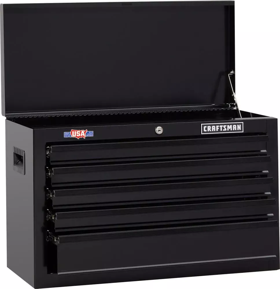 CRAFTSMAN 1000 Series 5 Drawer Ball bearing Steel Tool Chest Black