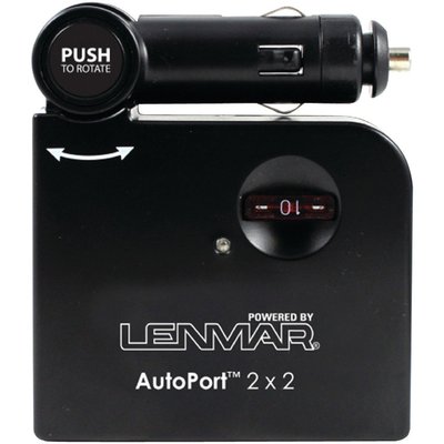 Lenmar (SSPU2) Auto Port 2x2 12V DC Auto Socket Duplicator Plus 2 USB Port *NEW*