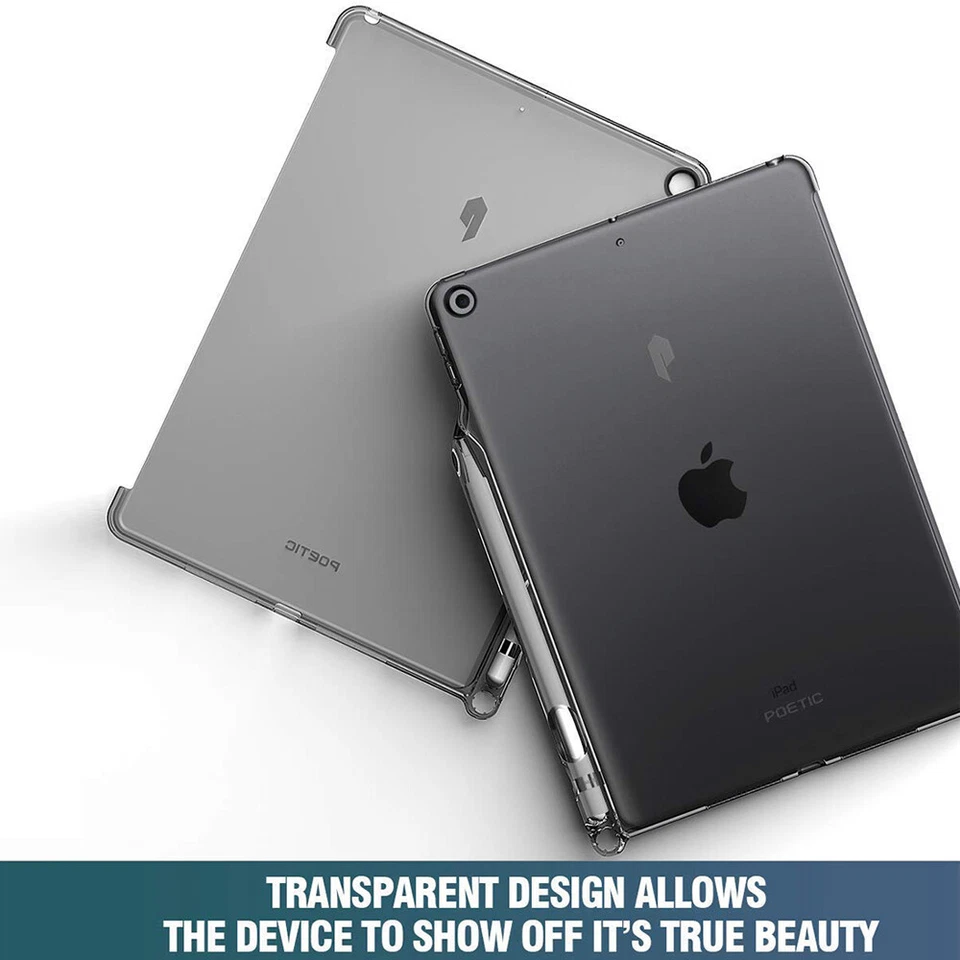 For Apple iPad 10.2 Case 2021/2020/2019 Poetic Ultra Thin Soft TPU Cover Gray - Image 3 of 4