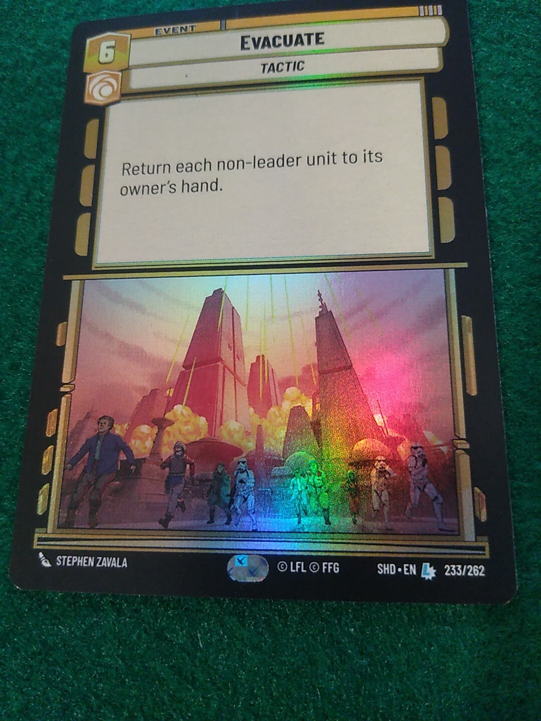 STAR WARS UNLIMITED EVACUATE #233 SHADOWS OF THE GALAXY (FOIL) LEGENDARY