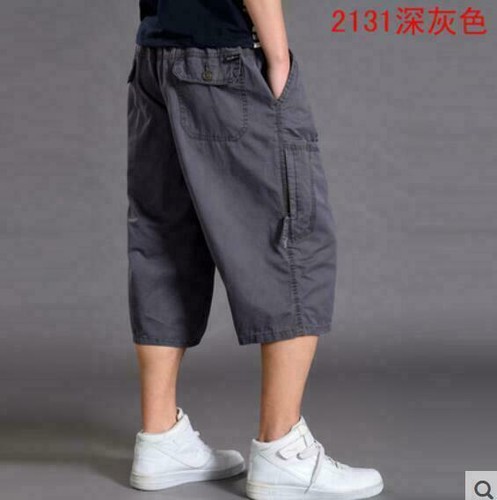 Mens Summer Baggy Cargo Pants Shorts Casual Loose Cotton Trousers Overalls Pants - Picture 14 of 40