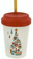 Disney Parks Starbucks ORNAMENT Happy Holidays Ceramic Travel Tumbler WDW NWTag 