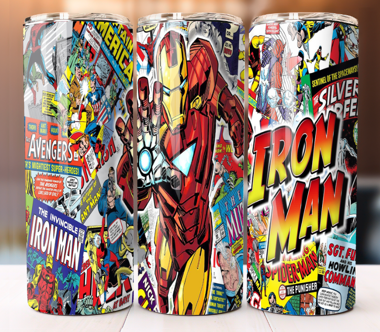 Iron Man Movie Cartoon Inspired Tumbler 20oz Cup Mug Stainless
