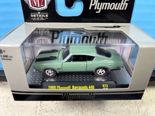 1/64 M2 1969 PLYMOUTH BARRACUDA 440 GRÜNE & SCHWARZE STREIFEN - Bild 2 von 3