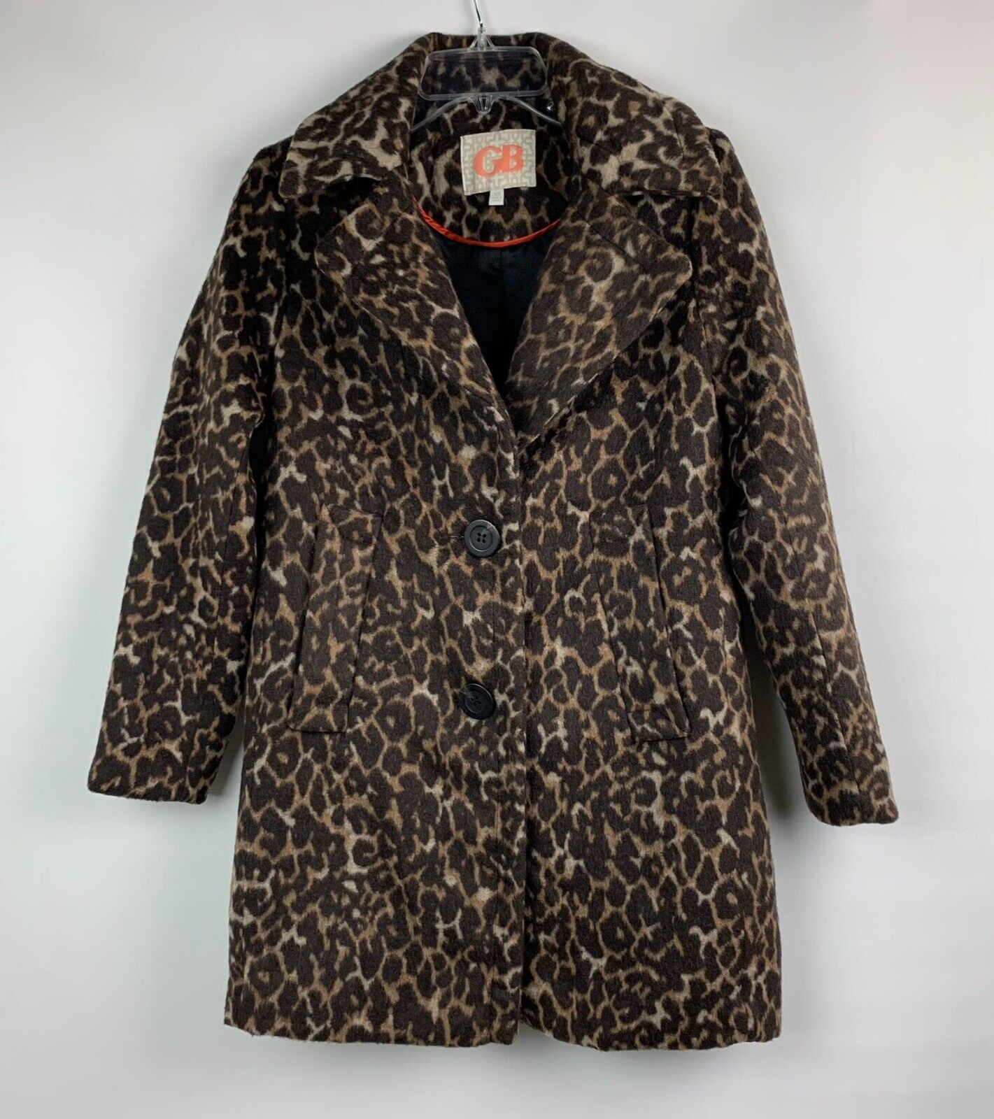 ALTRA Cappotto GB Gianni Bini stampa animalier marrone marrone marrone colletto bottoni tasche foderato taglia XS