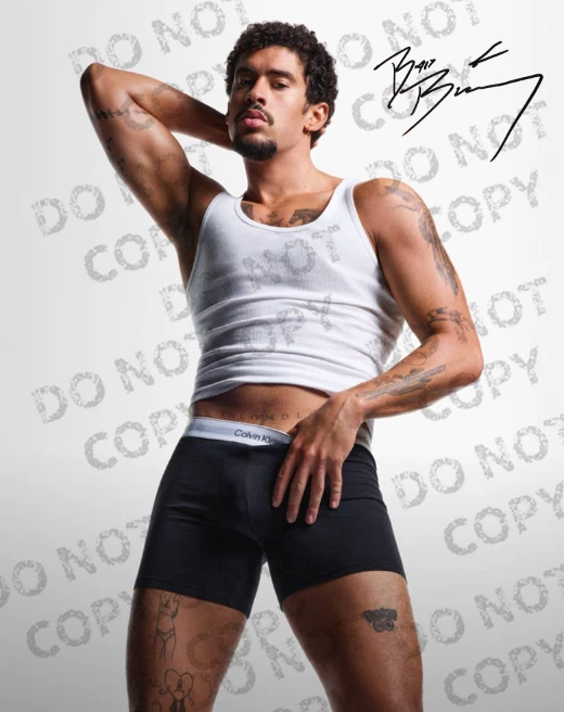 BAD BUNNY SIGNED AUTOGRAPHED CALVIN KLEIN POSTER SHIRTLESS PHOTO OR 3" STICKER - Image 4 of 4