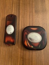 Anrikes Art Deco Set Celluloid und Silber Kamm, Spiegel