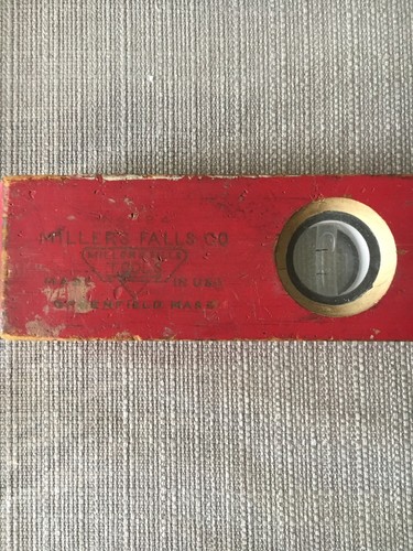 Antique Millers Falls Co 24” Wooden Level Made In USA Greenfield Mass. 2 Ft. Red - Picture 2 of 9