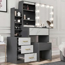 Dressing Table with Mirror and Stool