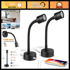Dimmable 12V LED Reading Light for RV, Boat, Camper Van, USB-C Charger, 2 Pack