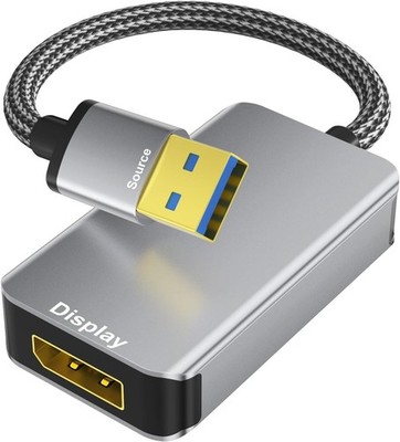 NEW USB to DisplayPort Adapter 1080P 60Hz: USB-A to DP Converter for Monitor/TV