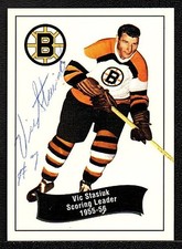Boston Bruins - Vic Stasiuk Autographed Hockey Card