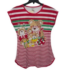 Lati Fashion Intimates Nightgown White And Red Women  s Size Medium Christmas
