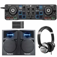Hercules DJControl Starlight Starter DJ Controller Set w Monitors & Headphones