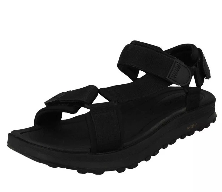 Sandali Clarks ATL Trek Sea da uomo in tessuto nero cinturino regolabile taglia UK 12G EU 47