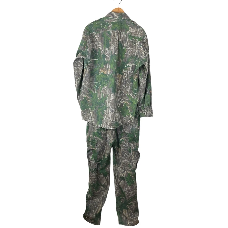 Vintage Mossy Oak Leaf Camo Hunting Shirt & Pants Set Men’s Size Medium - Image 2 of 4