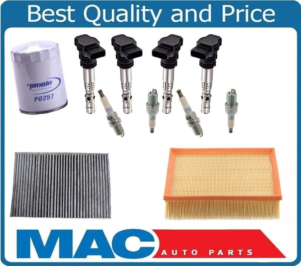 Bobinas de aire de cabina de aire de aceite con tapones Platinum para 02-06 Audi TT 1,8 L Turbo Foto 2 de 4