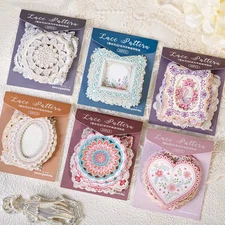 20 Lace Decorative Stickers for Scrapbooking Diary DIY Junk Journal Stationery