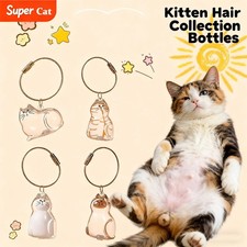 6PC Cat hair storage box pendant cat hair storage capsule keychain commemorative