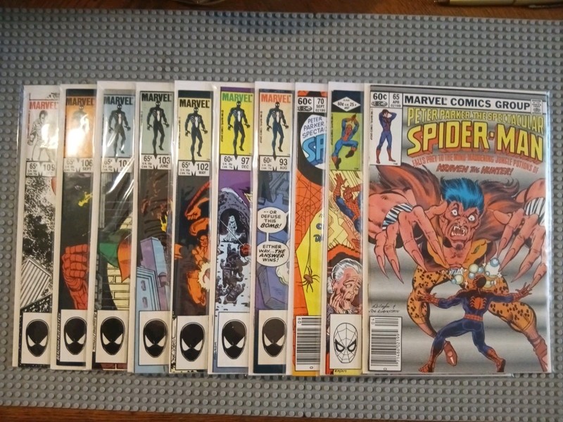 Spectacular Spiderman Comics #65, 67, 70, 93, 97, 102-104, 106, 109 Lot Vintage