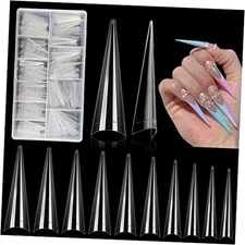 500Pcs Stiletto Nail Tips for Acrylic Nails, XL 500PCS XL Stiletto Nail Tips