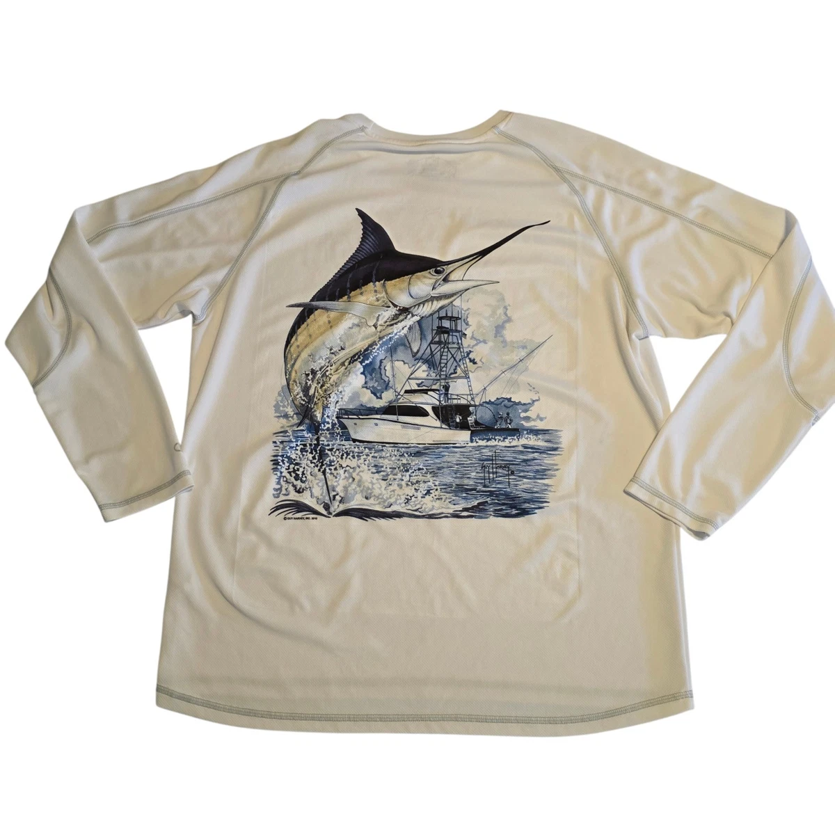 Chemise Guy Harvey adulte 2XL XXL bleu marine marlin poisson AFTCO bleu