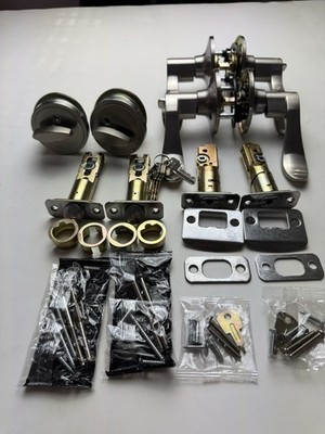 Defiant Naples Entry Lever & Deadbolt Set Satin Nickel 4 Keys Keyed Alike NIB