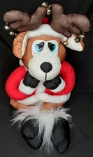 Vintage Christmas Plush Draft Stopper Shivers The Reindeer House Of Lloyd 1993