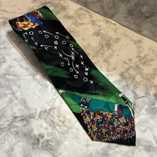Vintage 1991 Nicole Miller 100 Silk Football Theme Neck Tie 55  