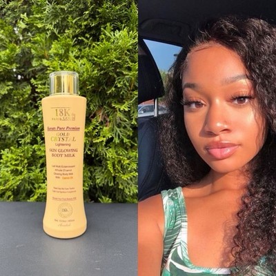 18k Pure Gold  Crystal Skin GLOWING With Carrot Body Milk   