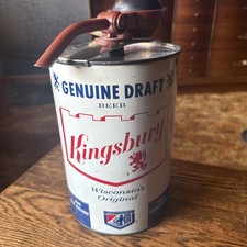 Rare Empty Beer Can 1 Gallon Kingsbury Tap Picnic Genuine Draft Wisconsin Vtg