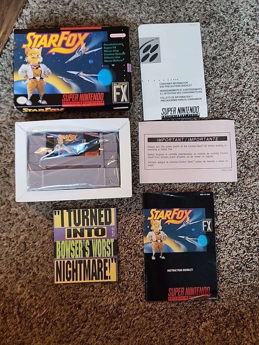 Star Fox (Super Nintendo Entertainment System, 1995) SNES Game CIB