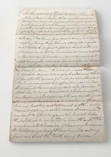 1807 Handwritten Vintage Will And Testament Bedminster Somerset County NJ