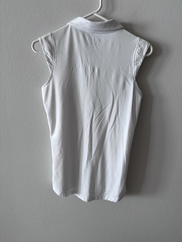 IBKUL White  Sleeveless Polo Golf Shirt 1/4 Zip Collared Womens XS Pickleball - Picture 3 of 6