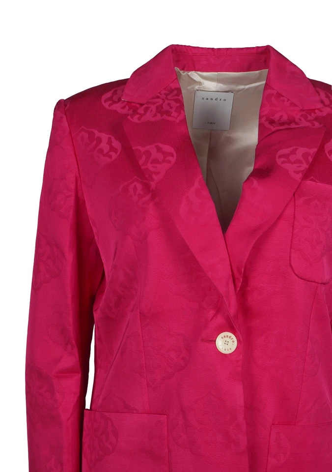 Sandro Paris Women's Jacket Size 36 FR / S Blazer Jacket Linen Blend SFPVE00408 - Image 2 of 4